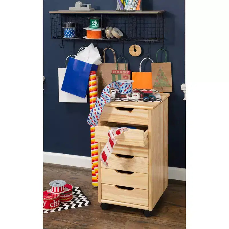 Carrello portaoggetti mobile a 6 cassetti