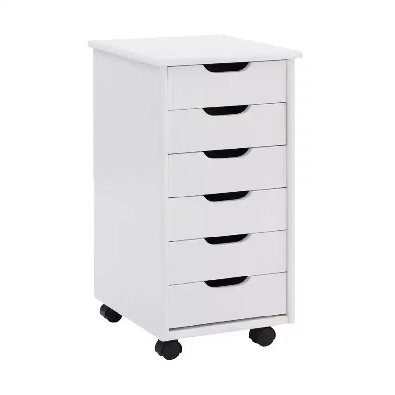 Cary 6 Drawer Rolling Storage Cart - Linon