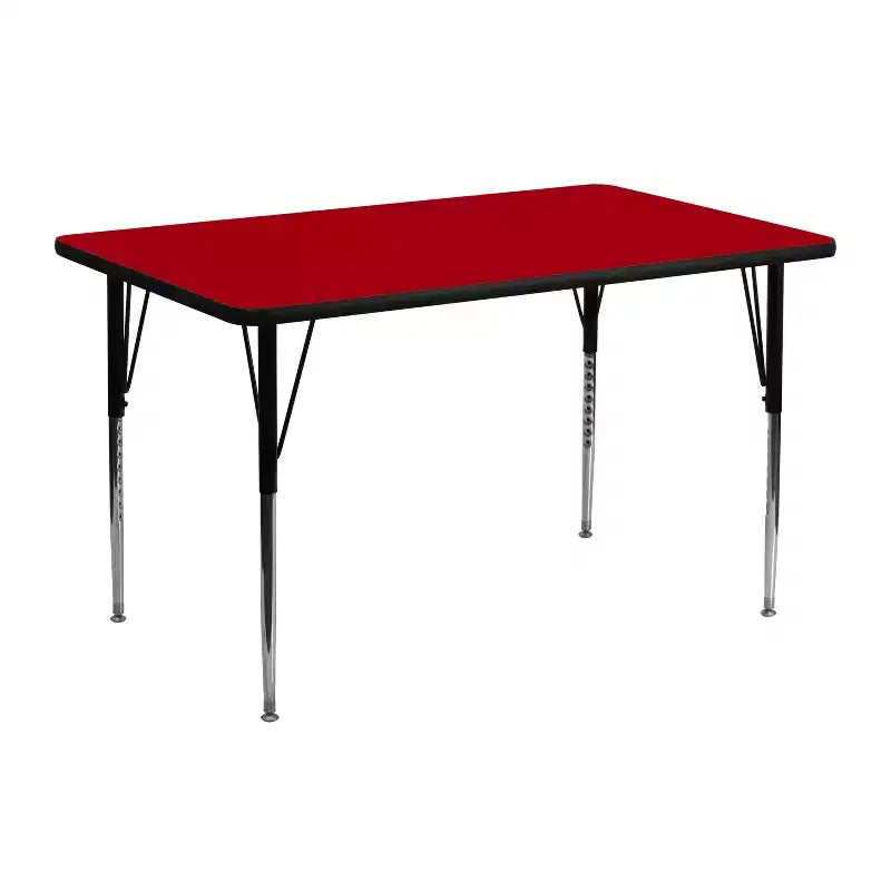 Tavolo attività rettangolare laminato a caldo 24"L x 48"P - Gambe regolabili in altezza standard