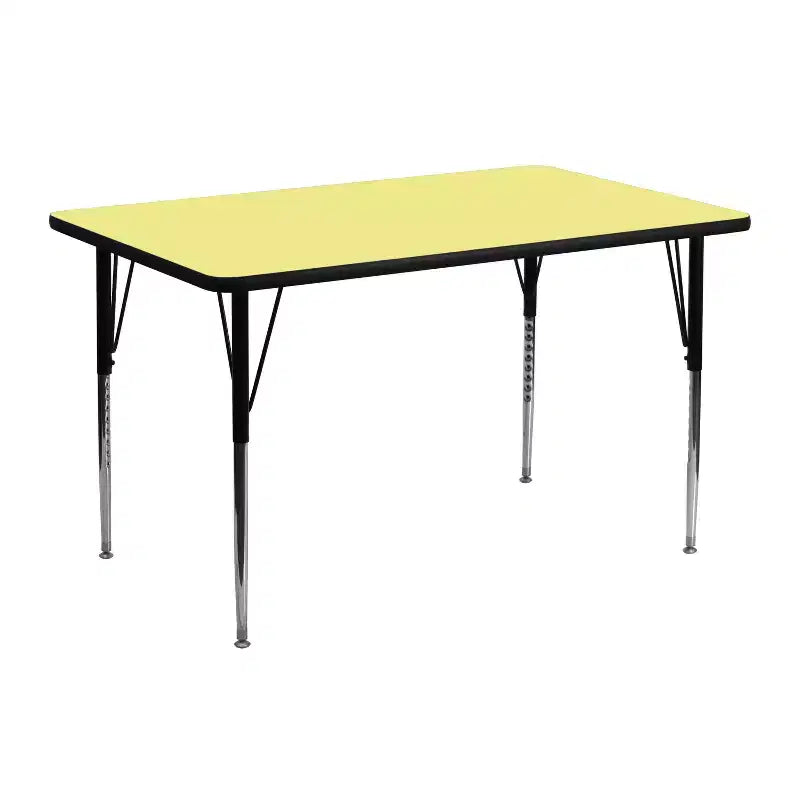 Tavolo attività rettangolare laminato a caldo 24"L x 48"P - Gambe regolabili in altezza standard