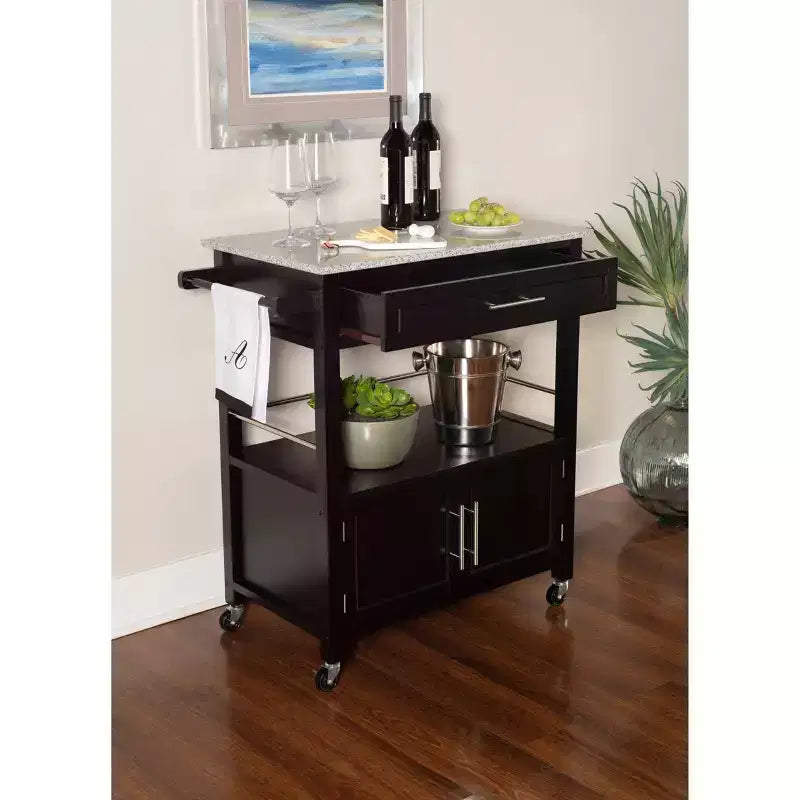 Carrello da cucina con piano in granito