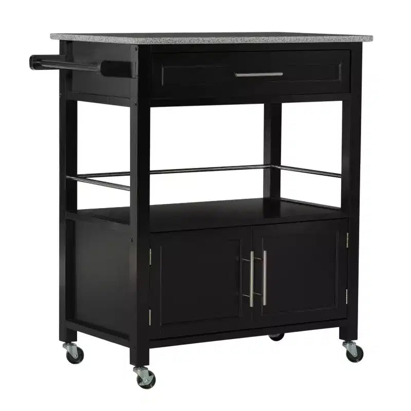 Cameron Kitchen Cart with Granite Top - Linon