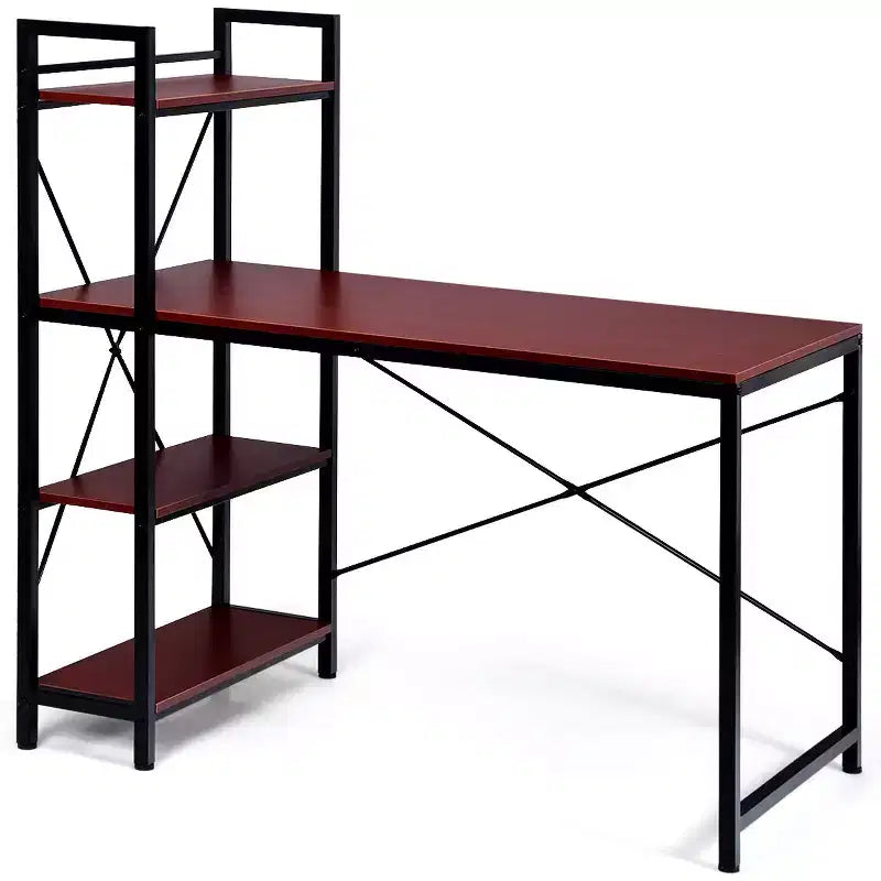 Scrivania Compatta da 47,5'' con Librerie a 4 Ripiani per Ufficio Domestico