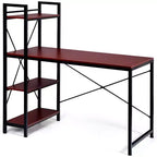 Scrivania Compatta da 47,5'' con Librerie a 4 Ripiani per Ufficio Domestico