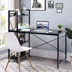 Scrivania Compatta da 47,5'' con Librerie a 4 Ripiani per Ufficio Domestico