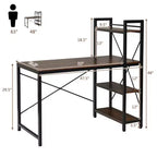 Scrivania Compatta da 47,5'' con Librerie a 4 Ripiani per Ufficio Domestico