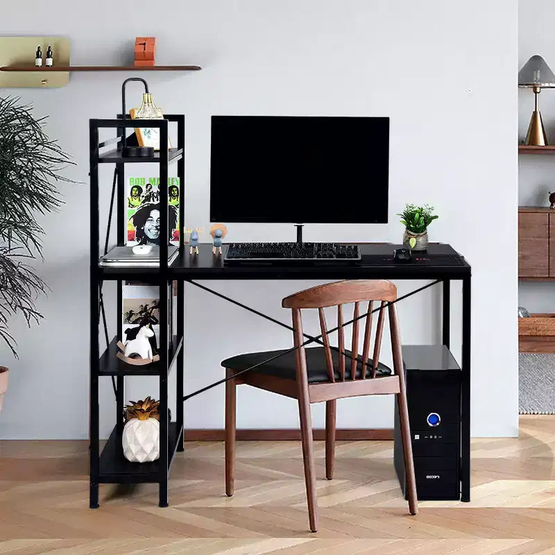 Scrivania Compatta da 47,5'' con Librerie a 4 Ripiani per Ufficio Domestico