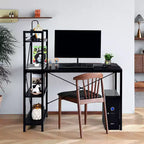Scrivania Compatta da 47,5'' con Librerie a 4 Ripiani per Ufficio Domestico