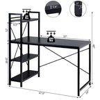 Scrivania Compatta da 47,5'' con Librerie a 4 Ripiani per Ufficio Domestico