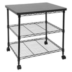 Mount-It! Printer Stand w/ Rolling Wheels, 3-Tier Large Printer Cart w/ Storage Shelves For 3D & Laser Printer, Scanner, Heat Press, 200 Lbs. Capacity