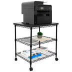 Supporto per stampante con ruote, carrello porta stampante a 3 livelli con ripiani portaoggetti per stampante 3D e laser, scanner, pressa a caldo, capacità di 90 kg