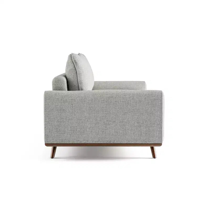 HOMES: Inside + Out Divano Gubera 82" Mid-Century in Tessuto Misto Lino Cotone con Cuscini in Misto Piuma