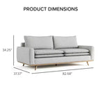 HOMES: Inside + Out Divano Gubera 82" Mid-Century in Tessuto Misto Lino Cotone con Cuscini in Misto Piuma