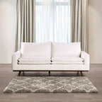 HOMES: Inside + Out Divano Gubera 82" Mid-Century in Tessuto Misto Lino Cotone con Cuscini in Misto Piuma