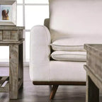 HOMES: Inside + Out Divano Gubera 82" Mid-Century in Tessuto Misto Lino Cotone con Cuscini in Misto Piuma