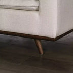 HOMES: Inside + Out Divano Gubera 82" Mid-Century in Tessuto Misto Lino Cotone con Cuscini in Misto Piuma