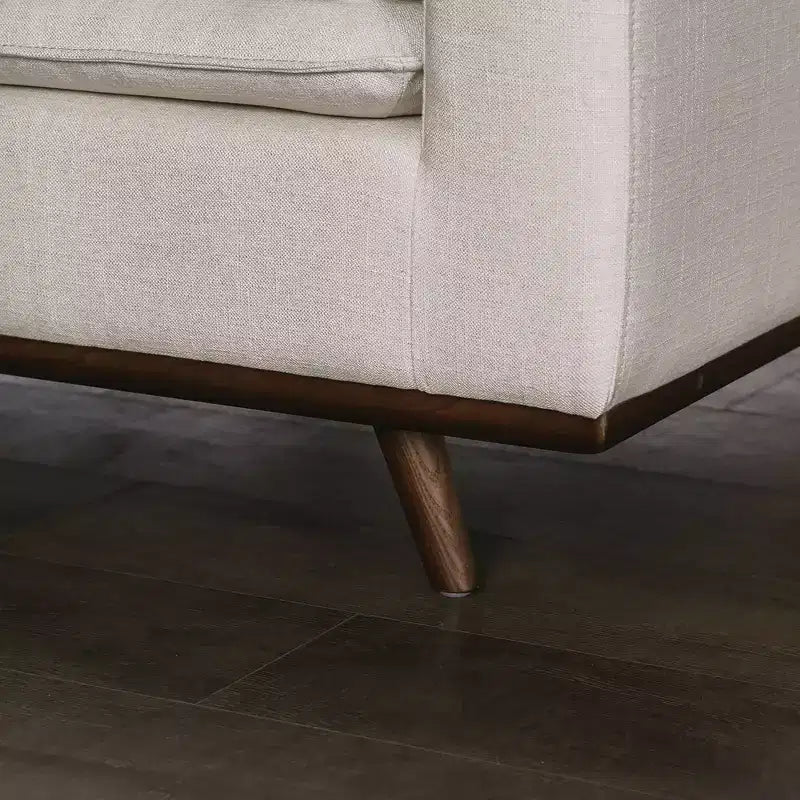 HOMES: Inside + Out Divano Gubera 82" Mid-Century in Tessuto Misto Lino Cotone con Cuscini in Misto Piuma