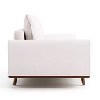 HOMES: Inside + Out Divano Gubera 82" Mid-Century in Tessuto Misto Lino Cotone con Cuscini in Misto Piuma
