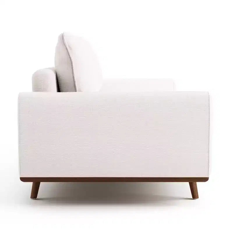 HOMES: Inside + Out Divano Gubera 82" Mid-Century in Tessuto Misto Lino Cotone con Cuscini in Misto Piuma