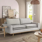 HOMES: Inside + Out Divano Gubera 82" Mid-Century in Tessuto Misto Lino Cotone con Cuscini in Misto Piuma