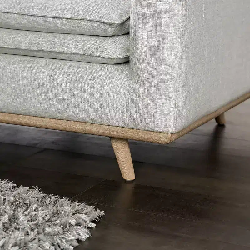 HOMES: Inside + Out Divano Gubera 82" Mid-Century in Tessuto Misto Lino Cotone con Cuscini in Misto Piuma
