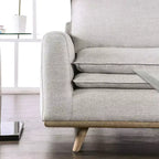 HOMES: Inside + Out Divano Gubera 82" Mid-Century in Tessuto Misto Lino Cotone con Cuscini in Misto Piuma