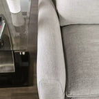 HOMES: Inside + Out Divano Gubera 82" Mid-Century in Tessuto Misto Lino Cotone con Cuscini in Misto Piuma