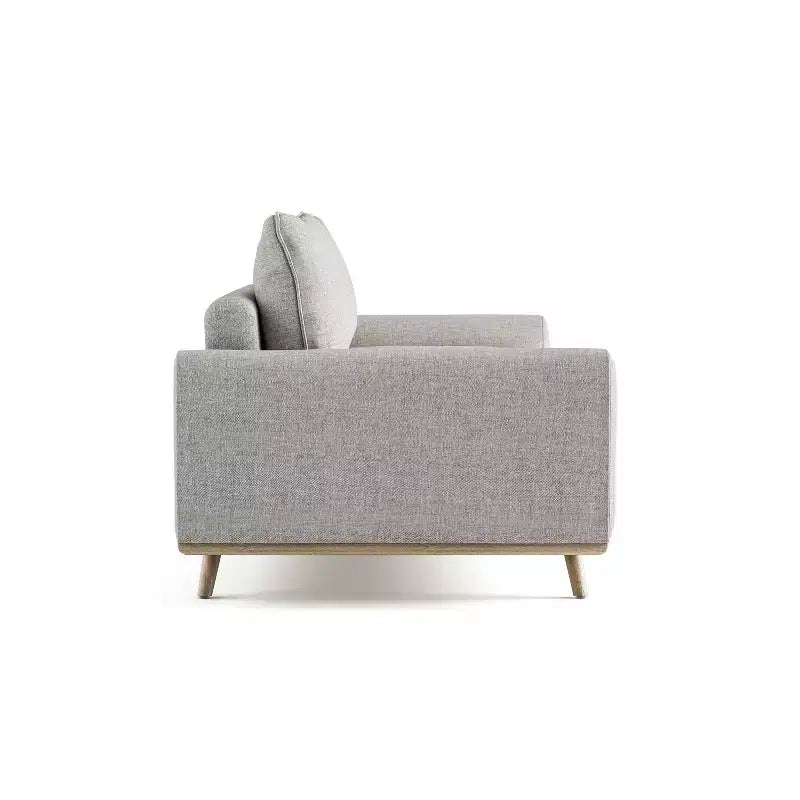 HOMES: Inside + Out Divano Gubera 82" Mid-Century in Tessuto Misto Lino Cotone con Cuscini in Misto Piuma