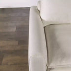 HOMES: Inside + Out Divano Gubera 82" Mid-Century in Tessuto Misto Lino Cotone con Cuscini in Misto Piuma