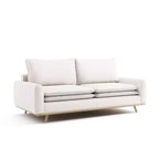 HOMES: Inside + Out Divano Gubera 82" Mid-Century in Tessuto Misto Lino Cotone con Cuscini in Misto Piuma