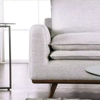 HOMES: Inside + Out Divano Gubera 82" Mid-Century in Tessuto Misto Lino Cotone con Cuscini in Misto Piuma