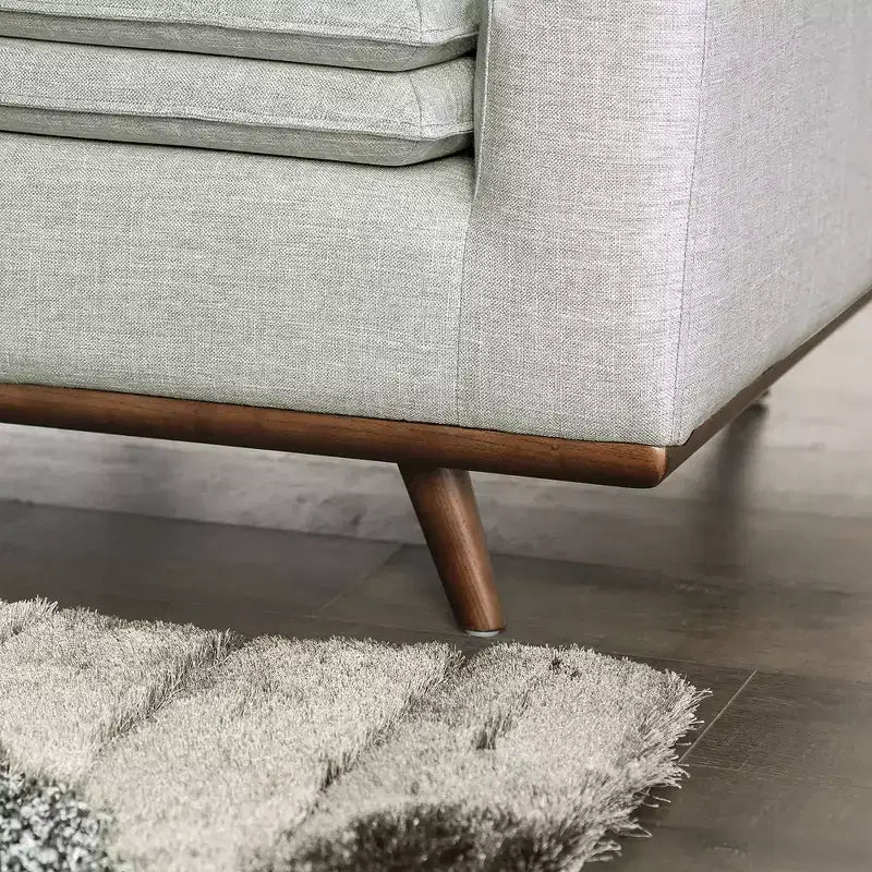 HOMES: Inside + Out Divano Gubera 82" Mid-Century in Tessuto Misto Lino Cotone con Cuscini in Misto Piuma