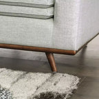 HOMES: Inside + Out Divano Gubera 82" Mid-Century in Tessuto Misto Lino Cotone con Cuscini in Misto Piuma