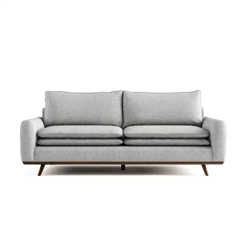 HOMES: Inside + Out Gubera 82" Mid-Century Sofa Cotton Linen Blend Upholstery with Feather Blend Cushions