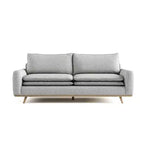 HOMES: Inside + Out Divano Gubera 82" Mid-Century in Tessuto Misto Lino Cotone con Cuscini in Misto Piuma